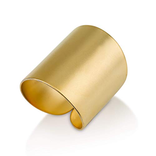 Modern Statement Gold Rings for Women and Girls, Adjustable Wide Cuff Ring Wrap Open Ring