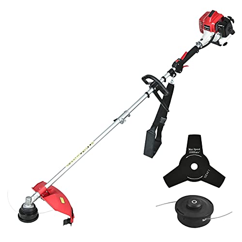 PowerSmart Gas String Trimmer/Edger, 25.4CC Gas Weed Eater with 16' Cutting Path, Starter Handle & Shoulder Strap Included