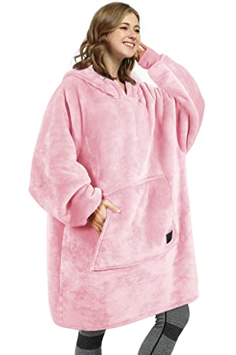 Catalonia Oversized Wearable Blanket Hoodie Sweatshirt, Comfortable Sherpa Lounging Pullover for Adults Men Women Teenagers Wife Girlfriend