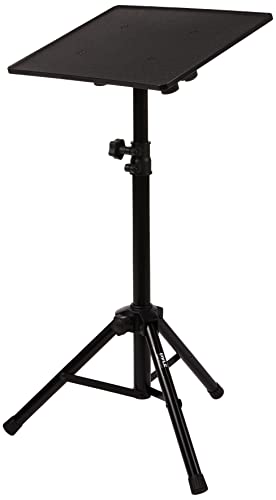 PYLE-PRO Universal Laptop Projector Tripod Stand - Computer, Book, DJ Equipment Holder Mount Height Adjustable Up to 35 Inches w/ 14'' x 11'' Plate Size - Perfect for Stage or Studio Use PLPTS2