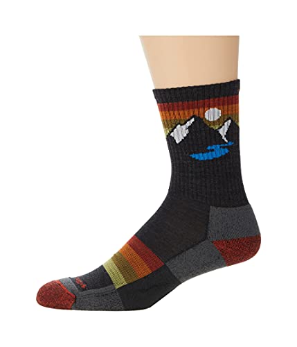 Darn Tough (1997 Sunset Ridge Micro Crew Lightweight with Cushion Men's Sock - (Charcoal, Large)