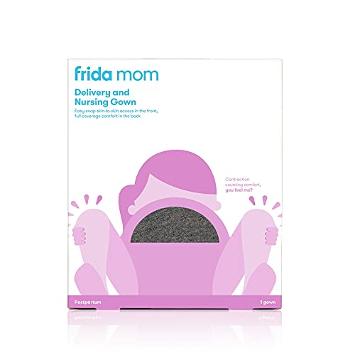 Frida Mom Delivery and Nursing Gown | Easy-Snap, Tagless, Skin-to-Skin Access and Full Coverage in The Back