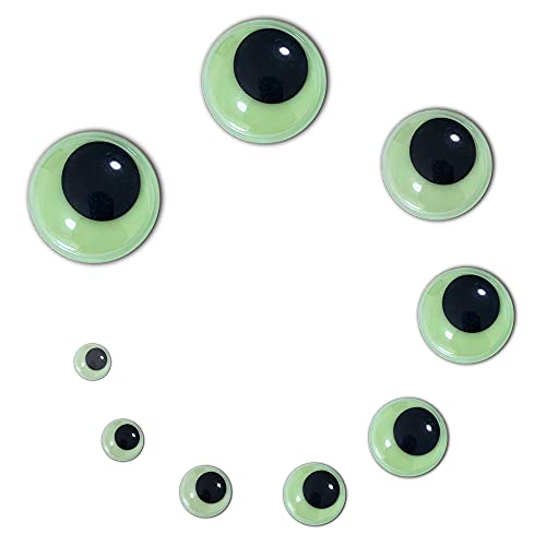 Vanteexpro 1200 Pieces Googly Wiggle Eyes Luminous Wiggle Eyes with Self Adhesive for DIY Crafts 1200 Pieces Muti Sizes