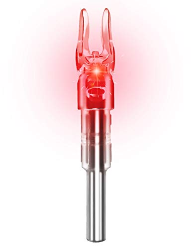 XHYCKJ 6PCS S Led Lighted Nocks for Arrows with .244' Inside Diameter,Screwdriver Included (Red)
