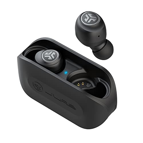 JLab Go Air True Wireless Bluetooth Earbuds + Charging Case - Black - Dual Connect - IP44 Sweat Resistance - Bluetooth 5.0 Connection - 3 EQ Sound Settings Signature, Balanced, Bass Boost