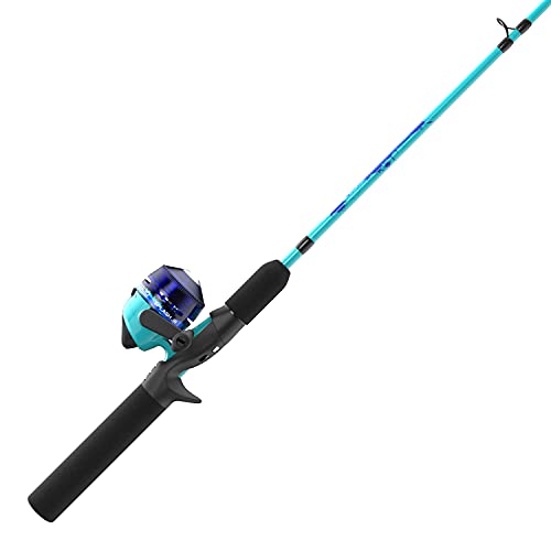 Zebco Kids Splash Jr. Spincast Reel and Fishing Rod Combo, 4-Foot 2-Piece Fishing Pole, Size 20 Reel, Right-Hand Retrieve, Pre-Spooled with 6-Pound Cajun Line, Blue