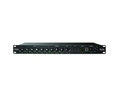 Denon DN-312X Professional 12-Channel Line Mixer with Priority; 6 HDHQ Combination Inputs with MIC, Phantom and Line Selector Switches; 6 Mono (3 stereo) RCA Inputs, 1U Rack Mountable