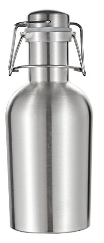 Visol Products Visol Cassis Stainless Steel 32 oz Beer Growler, Silver