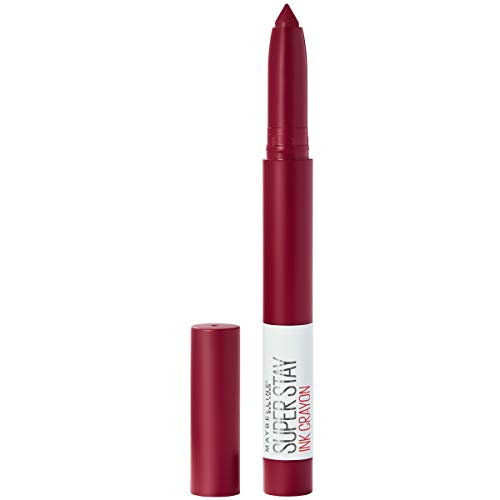 Maybelline Super Stay Ink Crayon Lipstick, Precision Tip Matte Lip Crayon with Built-in Sharpener, Longwear Up To 8Hrs, Make It Happen, Berry Red, 0.04 oz