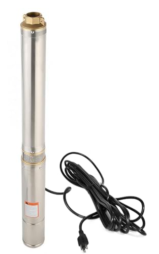 3' Deep Well Submersible Pump,3/4 HP, 230V, 60 Hz, 13 GPM, 247FT Max Head, Stainless Steel, Heavy Duty, M#05540