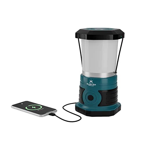 Blazin' Sun 1500 Lumen | Led Lanterns Rechargeable with Power Bank | Hurricane, Emergency, Storm, Power Outage Light | 85 Hour Runtime (Teal)