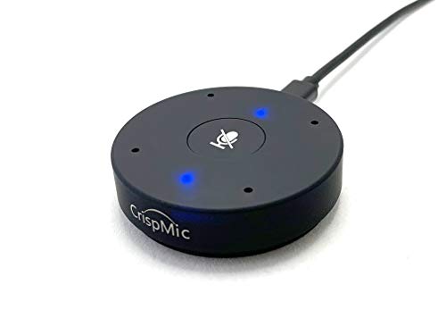Vocalife LLC CrispMic-Interview: AI Powered Highly Directional USB Array Microphone with Noise Cancellation Plus Noise Reduction for Recording Face-to-Face Interviews in Noisy Environments