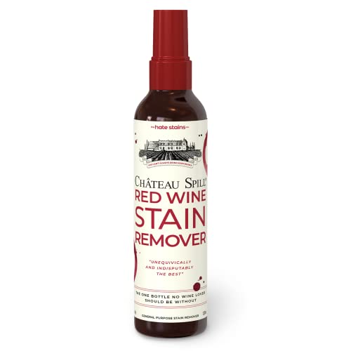 CHATEAU SPILL Red Wine Stain Remover for Clothes – 4oz Safe Stain Remover Spray for Stubborn Stains - Cleaner Wipes Away New and Set on Tablecloth, Garment, Carpet, Upholstery and Laundry