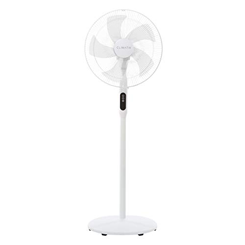 Climatik 16-Inch Pedestal Fan with Remote Control and LED Display | 3 Operational Modes | 80° Oscillation | Adjustable Height & Pivoting Fan Head | Perfect for Homes, Offices and Bedrooms