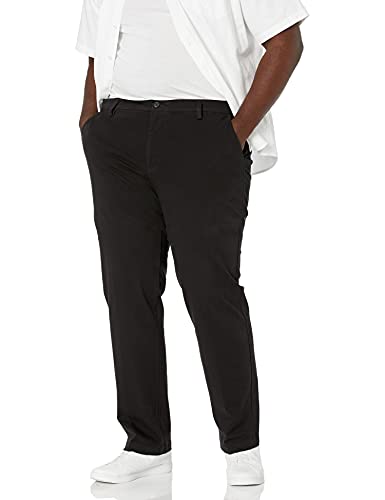 Dockers Men's Big & Tall Classic Fit Workday Khaki Smart 360 FLEX Pants, Black, 46W x 29L