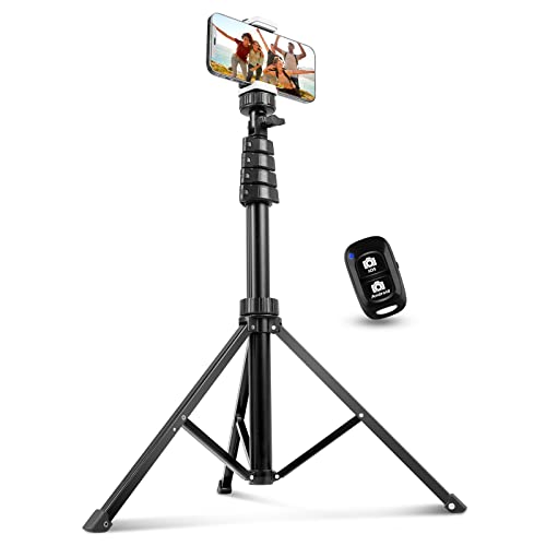 Aureday 62' Phone Tripod Accessory Kits, Camera & Cell Phone Tripod Stand with Wireless Remote and Universal Tripod Head Mount, Perfect for Selfies/Video Recording/Vlogging/Live Streaming