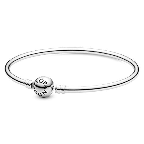 PANDORA Jewelry Bangle Charm Sterling Silver Bracelet, 7.5'