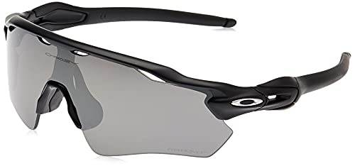 Oakley Men's OO9208 Radar EV Path Rectangular Sunglasses, Matte Black/Prizm Black Polarized, 38 mm