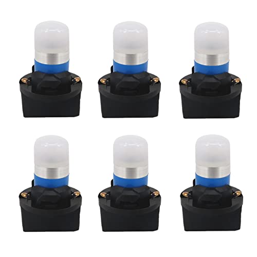 WLJH Ice Blue 194 T10 W5W Led Bulb Light PC195 PC194 PC168 Twist Socket Gauge Instrument Cluster Dashboard Bulbs Dash Lights 12V Extremely Bright,Pack of 6