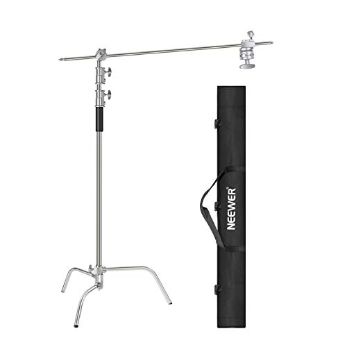 NEEWER 10 Feet/3 Meters C-Stand Light Stand with 4 Feet/1.2 Meters Extension Boom Arm, 2 Pieces Grip Head and Carry Bag for Photography Studio Video Reflector, Umbrella, Monolight, etc (Basic Version)
