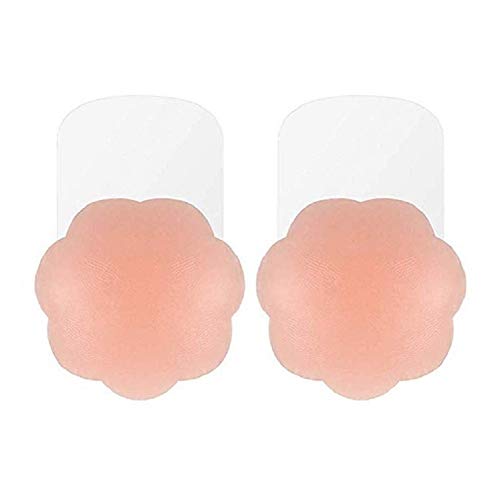 Mystiqueshapes Reveal Cleavage Adhesive Silicone Breast Enhancers Breast Lift Reusable Nipple Cover Pasties (Nude)