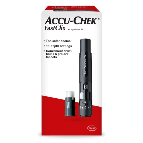 Accu-Chek FastClix Diabetes Lancing Device with 6 FastClix Lancets for Diabetic Blood Glucose Testing (Packaging May Vary)