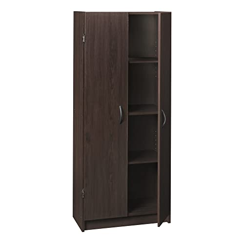ClosetMaid Pantry Cabinet Cupboard with 2 Doors, Adjustable Shelves Standing, Storage for Kitchen, Laundry, or Utility Room, Espresso