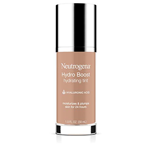 Neutrogena Hydro Boost Hydrating Tint with Hyaluronic Acid, Lightweight Water Gel Formula, Moisturizing, Oil-Free & Non-Comedogenic Liquid Foundation Makeup, 50 Soft Beige, 1.0 fl. oz