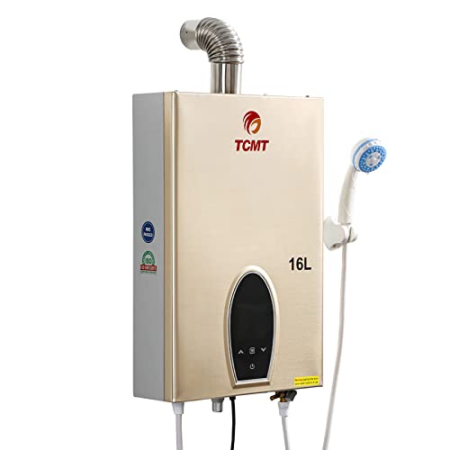 Tengchang 16L Natural Gas Hot Water Heater 4.2GPM Tankless Digital Constant TEMP Boiler with Exhaust Pipe