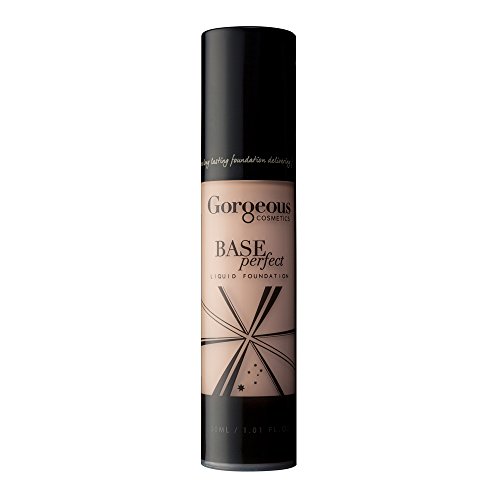 Gorgeous Cosmetics Base Perfect Liquid Foundation, Oil Free, Silicon Based With Vitamin A and E, High Pigment and Buildable for Medium Coverage, Airless Pump Bottle, Shade 0C