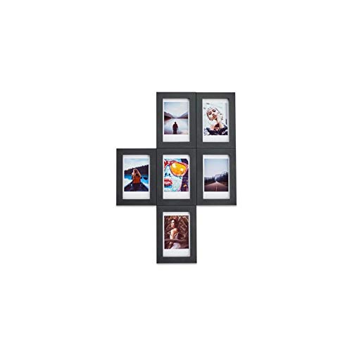 MAGNAFRAME Magnetic Collage Picture Frame for Fujifilm Instax Mini Photos - Photo Gallery 6 Pack (Black)