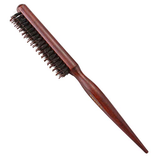 FALETO Boar Bristle Hair Brush Teasing Hairbrush with Rat Tail Backcombing Teaser Brushes Smoothing Anti-Static Hair Comb