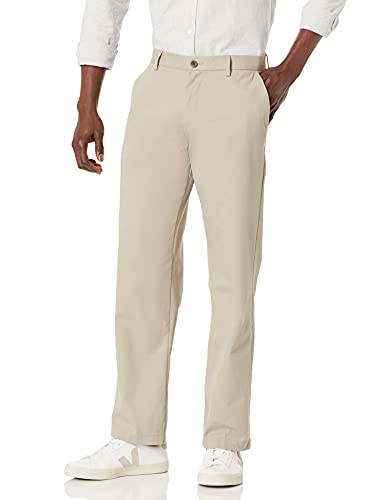 Amazon Essentials Men's Classic-Fit Wrinkle-Resistant Flat-Front Chino Pant (Available in Big & Tall), Khaki Brown, 36W x 30L