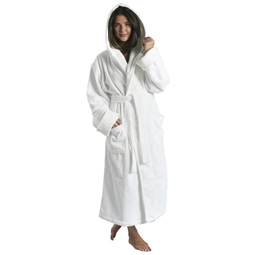 Hooded Unisex Terry Bathrobe - 100% Lux Combed Cotton Robes, 5-Star Hotel Choice