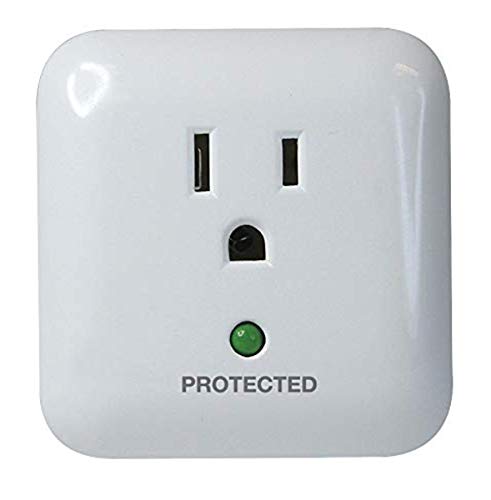 Prime Wire PB802105 1-Outlet Large Appliance Surge Protector with Surge Alarm,White