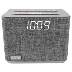 iHome iBT232 Bluetooth Dual Alarm FM Clock Radio with Speakerphone and USB Charging -Gray (Newest Model)