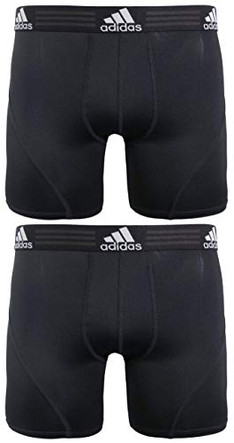 adidas Men's Sport Performance 2-Pack Boxer Brief, Black/Black Black/Black, Large