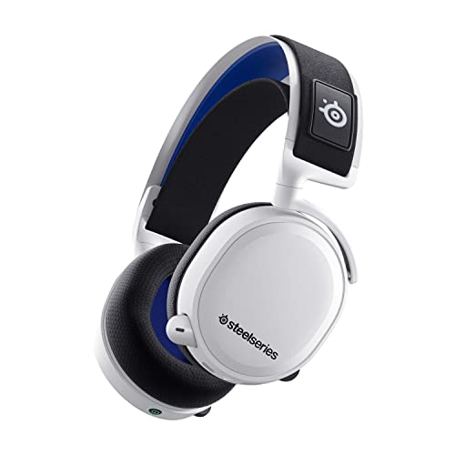 SteelSeries Arctis 7P+ Wireless Gaming Headset with Noise Cancelling Microphone for PS4, PS5 and PC - White (Renewed)