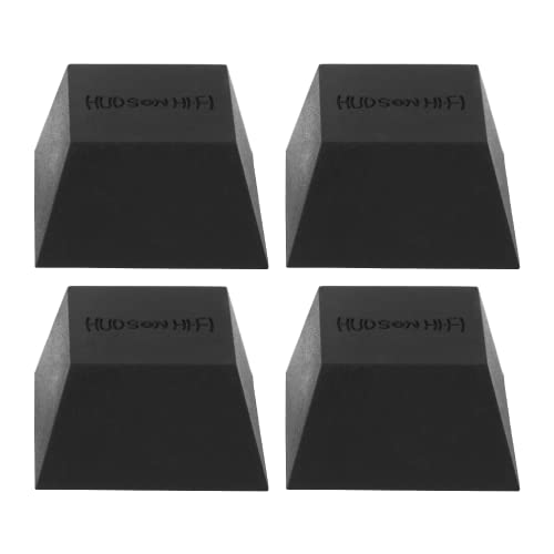 Block Silicone Isolation Feet - 4-Pack Subwoofer Isolation Pad w/ 37.5 lbs Capacity - Pads for Small Speakers, Speaker Spikes & Turntable Isolation Pads for Reduced Vibration & Resonance