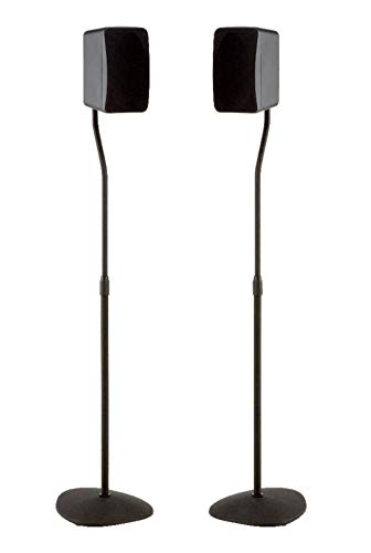 Sanus Adjustable Height Speaker Stand - Extends 28' to 38' - Holds Satellite & Small Bookshelf Speakers (i.e. Bose, Harmon Kardon, Polk, JBL, KEF, Klipsch, Sony and Others) - Set of 2 - Model: HTBS