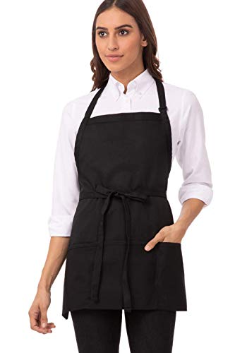 Chef Works unisex adult Three Pocket Apron apparel accessories, Black, 24-Inch Length by 28-Inch Width US