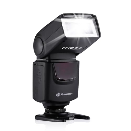 Powerextra Professional DF-400 Speedlite Camera Flash for Canon Nikon Pentax Samsung Fujifilm Olympus Panasonic Sigma Minolta Leica Ricoh DSLR Cameras and Digital Cameras with Single-Contact Hotshoe