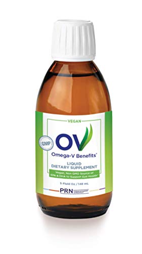 PRN | Omega-V Benefits - Vegan Omega-3 Supplement with 1000mg of EPA and DHA | Premium, Sustainable Algae Oil for Plant-Based and Vegetarians | 1 Month Supply