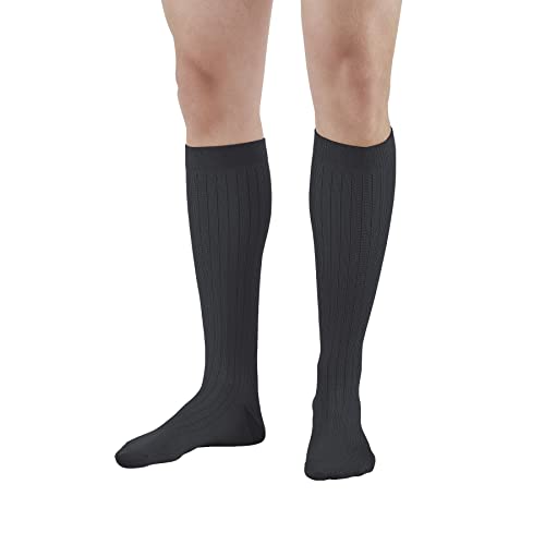 Ames Walker AW Style 128 Men's Micro/Cotton Dress 20-30 Knee High Socks Black Xlarge