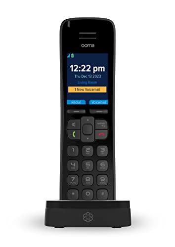 Ooma HD3 Handset cordless phone with caller-ID and HD voice quality. Works only with Ooma Telo VoIP free Internet home phone service.