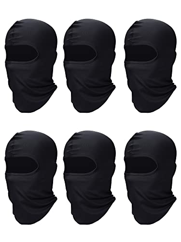 SATINIOR 6 Pieces Face Balaclava Ski Mask Cover Ice Silk UV Protection Full Face Cover for Women Men Outdoor Sports (Black)