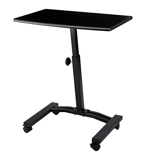Seville Classics OFF65854 Mobile Laptop Computer Desk Cart Height-Adjustable from 20.5' to 33', Black Slim