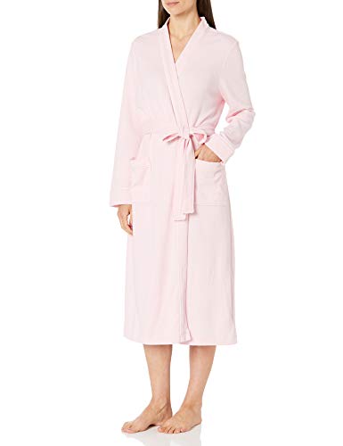 Amazon Essentials Women's Lightweight Waffle Full-Length Robe (Available in Plus Size), Light Pink, Small