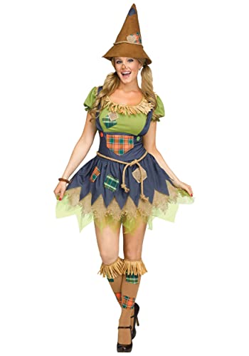 Fun World Women's Scarecrow Adult Costume, Multi, S/M Size 2-8