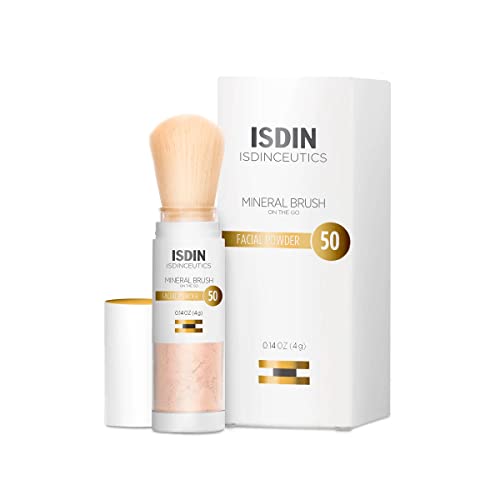 ISDIN Mineral Brush Powder, Facial Pollution and Blue Light Protection, a Complement to your Sun Care Routine, Suitable for Sensitive Skin